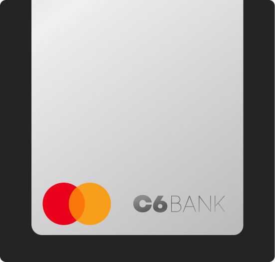 Cartão C6 Business – Fundo prata liso com logotipo C6 Bank.