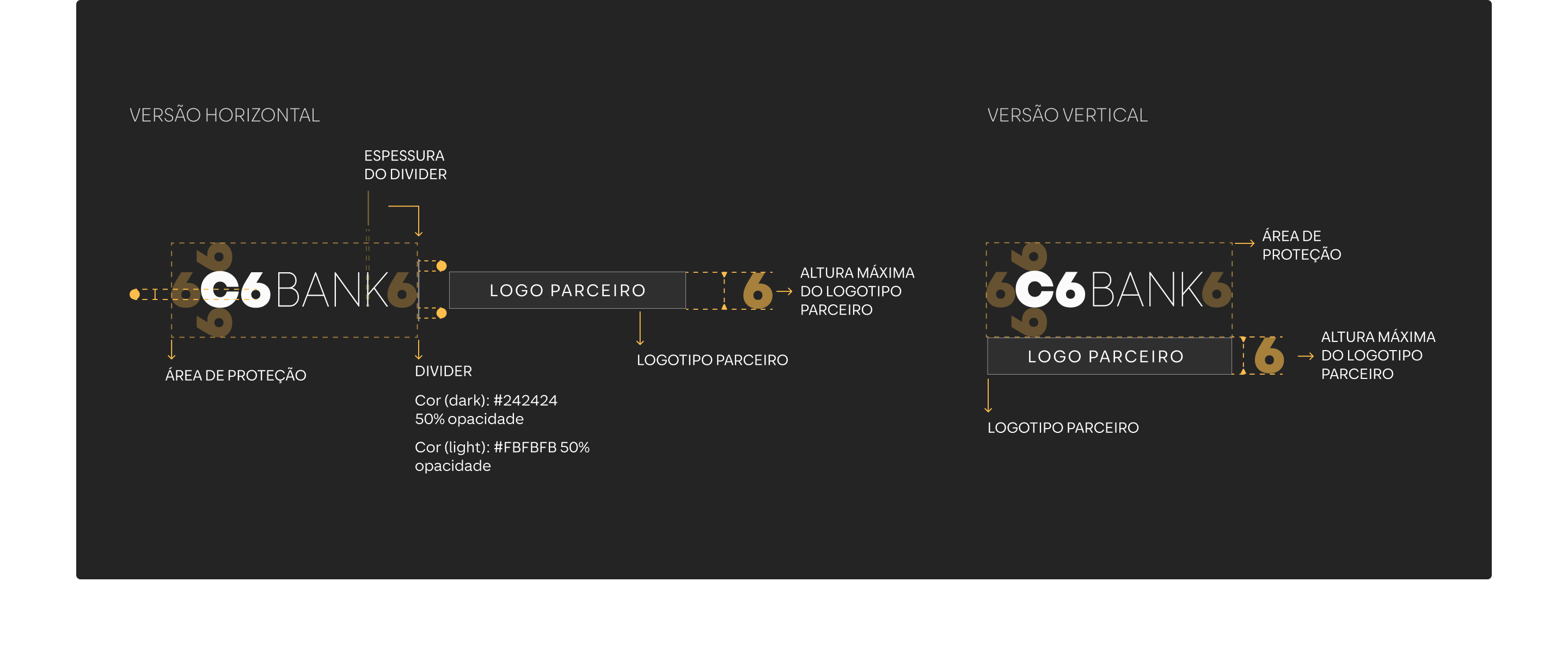 Construção co-branding Regras de co-branding com área de proteção e medidas.