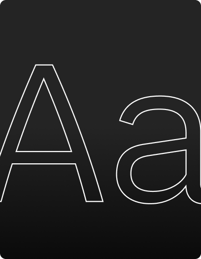 Letras “A” e “a” representando tipografia.