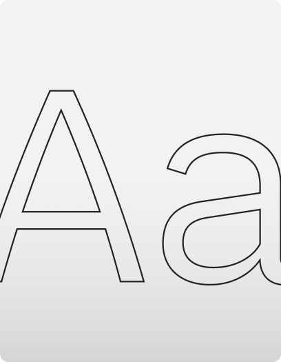 Letras “A” e “a” representando tipografia.